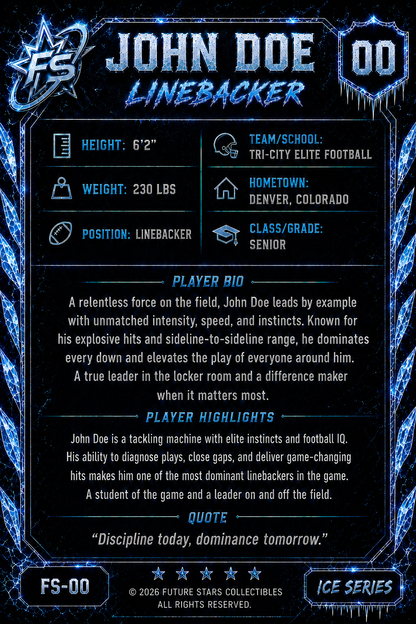 Ice Series Edition Custom Sports Card